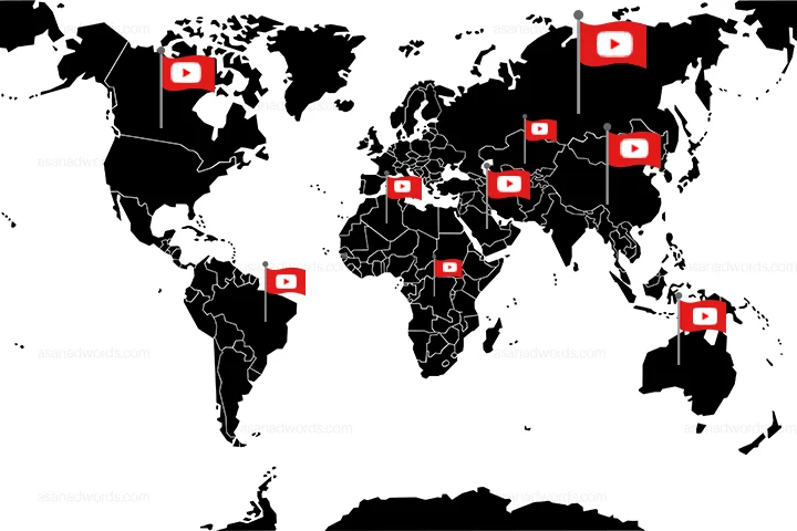 یوتیوب در سراسر دنیا